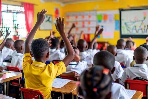 Elementary students in classroom